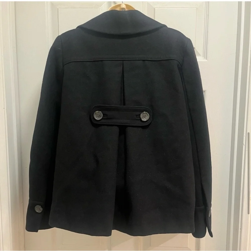 Banana Republic Wool Blend Short Black Peacoat - Size Small - EUC